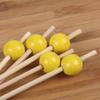 BambooMN Decorative Ball End Cocktail Fruit Sandwich Picks Skewers for Catered Events, Holiday's, Restaurants or Buffets Party Supplies - 4.7" Bright Yellow, 300 Pcs view 2