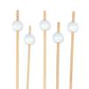BambooMN Decorative Ball End Cocktail Fruit Sandwich Picks Skewers for Catered Events, Holiday's, Restaurants or Buffets Party Supplies - 4.7" White, 300 Pcs view 1