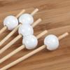BambooMN Decorative Ball End Cocktail Fruit Sandwich Picks Skewers for Catered Events, Holiday's, Restaurants or Buffets Party Supplies - 4.7" White, 300 Pcs view 2