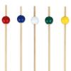 BambooMN Decorative Ball End Cocktail Fruit Sandwich Picks Skewers for Catered Events, Holiday's, Restaurants or Buffets Party Supplies - 4.7" Assorted, 300 Pcs view 1