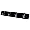 Bulk Hardware BH03323 Small Single Ribbed Hooks x 4 Polished Chrome Finish on Black Rail view 1