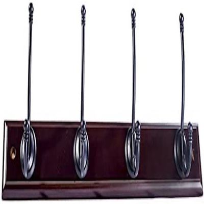 Bulk Hardware BH03315 Ball End Hat and Coat Hooks on Antique Rail - Black