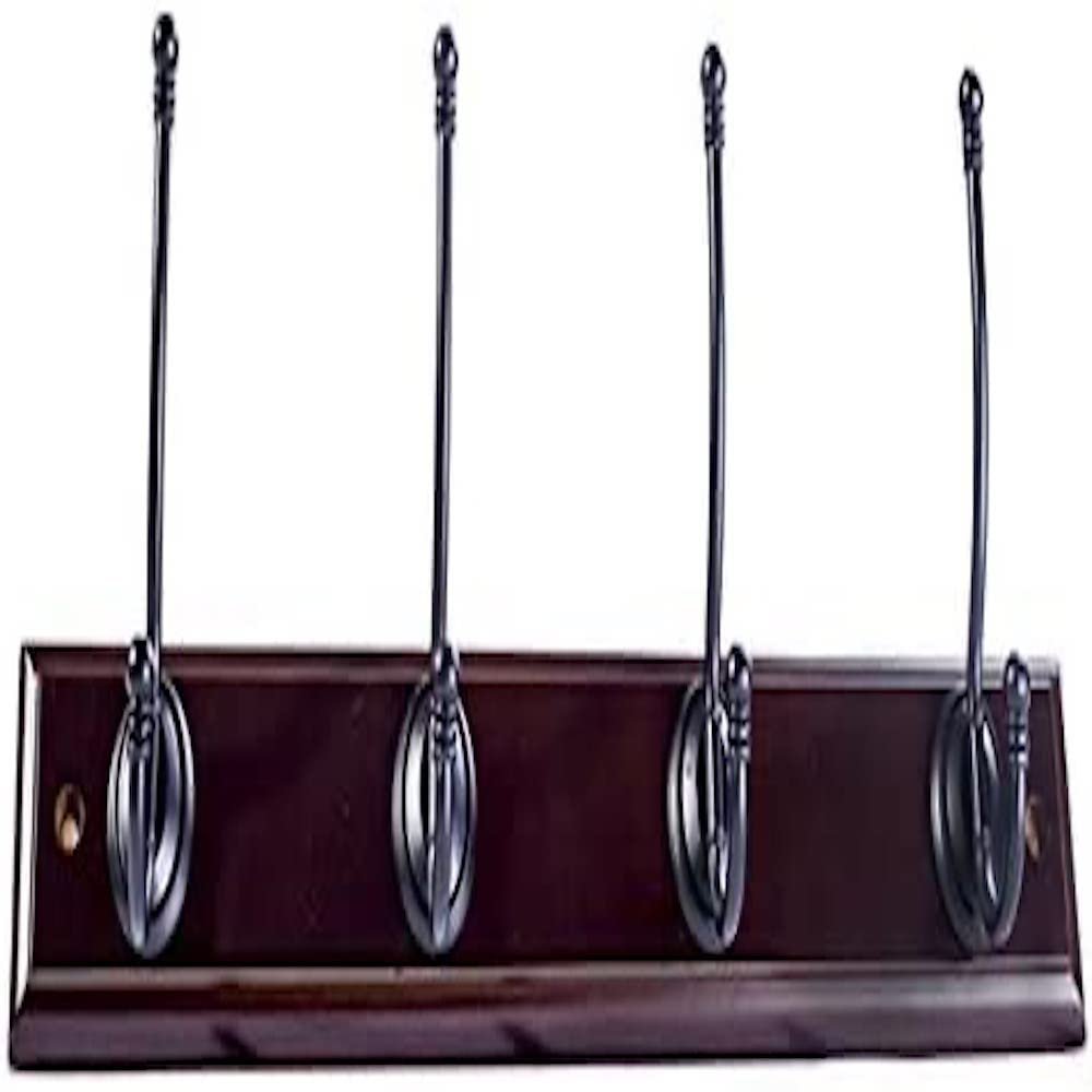 Bulk Hardware BH03315 Ball End Hat and Coat Hooks on Antique Rail - Black