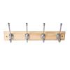 Bulk Hardware BH03314 Ball End Hat and Coat Hooks on Pine Rail with Bright Chrome Finish view 1