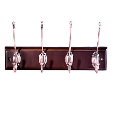 Bulk Hardware BH03313 Ball End Hat and Coat Hooks on Antique Rail with Antique Brass Finish