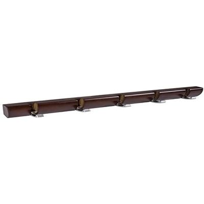 Bulk Hardware BH03306 Flip Style 5 x Hooks on Brown Rail with Satin Nickel Finish