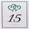 Linked Hearts and Border Wedding Table Numbers (Select Color/Quantity), White, Hunter Green, 1-45, Double Sided, Tent or Use in a Stand, Great for Parties & Restaurants view 4