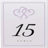 Linked Hearts and Border Wedding Table Numbers (Select Color/Quantity), White, Lavender, 1-45, Double Sided, Tent or Use in a Stand, Great for Parties & Restaurants view 4