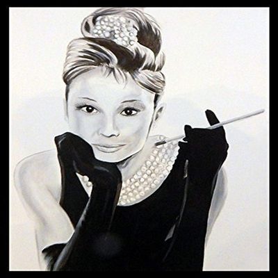 buyartforless Framed Work Audrey Hepburn by Ed Capeau 30x24 Giclee Edition Art Print Poster Wall Decor Breakfast at Tiffanys, Black