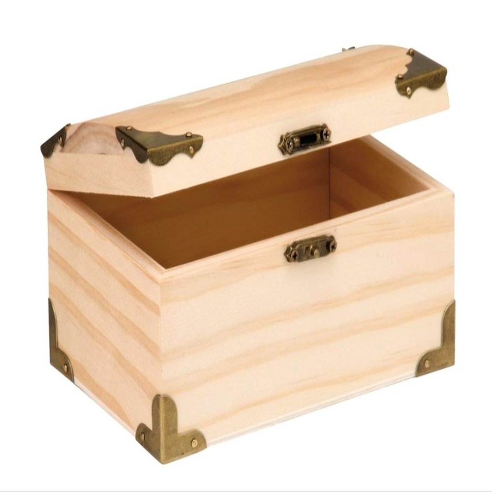 Glorex Wooden Treasure Chest, Natur, 15 x 9.5 x 8 cm