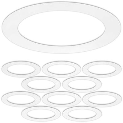 10 Pack Gloss White Goof Trim Ring for 8" Inch Recessed Can Lighting Down Light, Outer Diameter 8.6 Inches, Inner Diameter 6.2 Inches