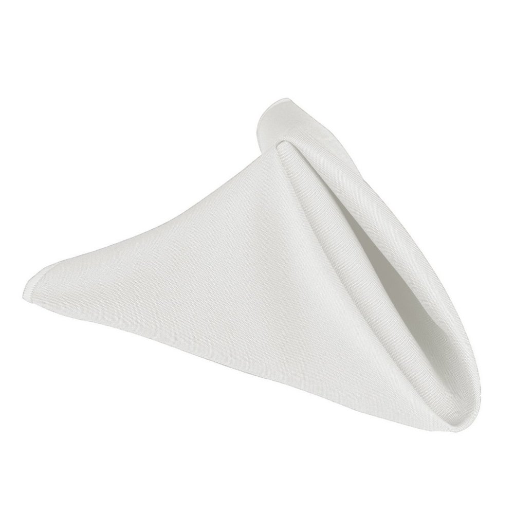 New Creations Fabric & Foam Inc, 18" by 18" Polyester Poplin Table Napkins, Pack of 6, White
