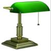 V-LIGHT Traditional Style CFL Banker's Desk Lamp with Green Glass Shade (VS688029AB) view 1