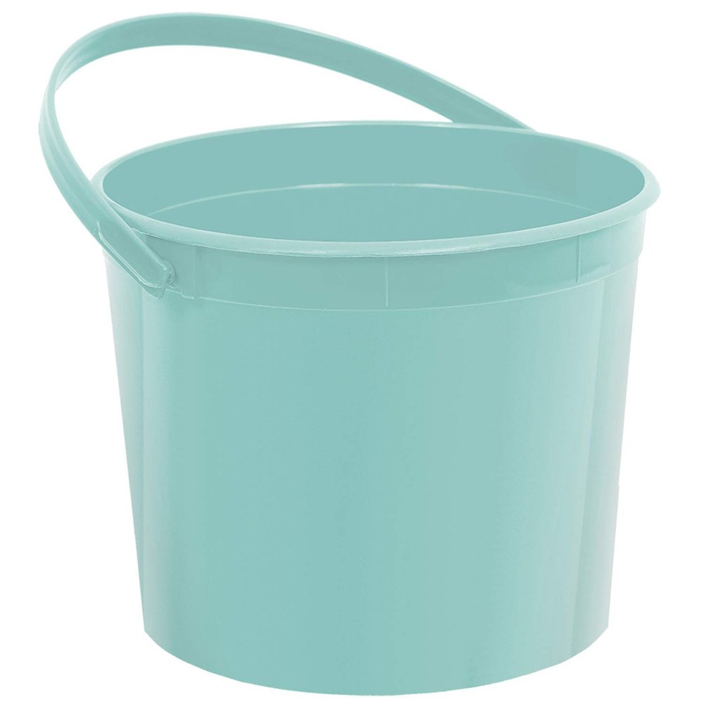 Multipurpose Robins Egg Blue Plastic Bucket with Handle - 6.25" x 4.5" (1 Pc) - Sturdy & Durable Design - Perfect for Storage, Home, Garden, & DIY Projects
