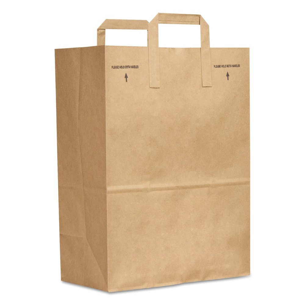 General Supply SK1670EZ300 1/6 BBL Paper Grocery Bag 70lb Kraft Standard 12 x 7 x 17 300 Bags