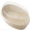 World Centric 32 oz Oval Bagasse Fiber Salad, Grain, and Burrito Bowl with Clear PLA Dome Lids, Pack of 50 Sets view 1