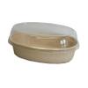 World Centric 32 oz Oval Bagasse Fiber Salad, Grain, and Burrito Bowl with Clear PLA Dome Lids, Pack of 50 Sets view 3