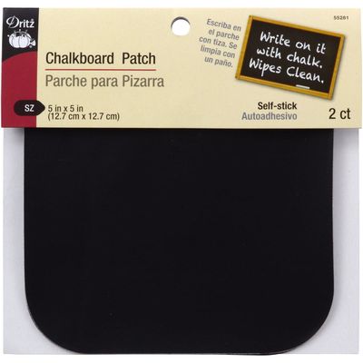 Dritz 55281 Patches, Self Stick, Chalkboard, Black, 5 x 5-Inch (2-Count)