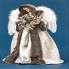 Roman 31431 18.5" Angel with Wreath Treetopper Berries and Leaves Trimmed Edge view 1
