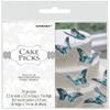 Amscan Glamorous Butterfly Wedding Cake Decorative Picks, Blue view 1