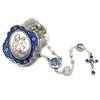 Catholic Rosary Beads with Metal Keepsake Gift Box Set (St Francis Blue) view 1