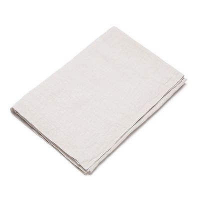 LinenMe Stone Washed Tablecloth, 67 by 98", Silver