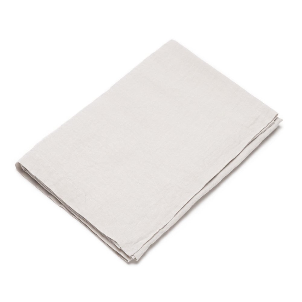 LinenMe Stone Washed Tablecloth, 67 by 98", Silver