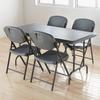Iceberg 64007 Rough N Ready Series Resin Folding Chair, Steel Frame, Charcoal view 2