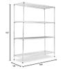 Alera SW504818SR Wire Shelving Starter Kit, 4 Shelves, 48w x 18d x 72h, Silver view 3