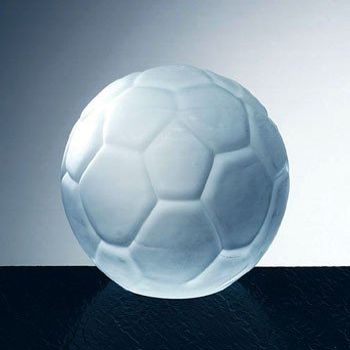 Frosted Molten Glass Soccer Ball Paperweight