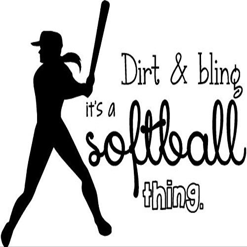 Softball Wall Lettering | Vinyl Girls Decal/Decor | Art Teen Sports Room Quote | 20"x16" [CC6]