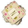 Caroline's Treasures CJ1004-NFC Letter N Initial Monogram - Tan Dots Foam Coaster Set of 4 Set of 4 Cup Coasters for Indoor Outdoor, Tabletop Protection, Anti Slip, Mouse pad Material view 2