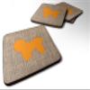 Caroline's Treasures BB1107-BL-OR-FC Bichon Frise Burlap and Orange BB1107 Foam Coaster Set of 4 Set of 4 Cup Coasters for Indoor Outdoor, Tabletop Protection, Anti Slip, Mouse pad Material view 1