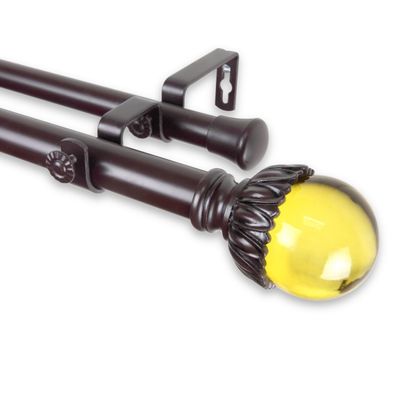 A&F Rod Dcor - Reese Double Curtain Rod 1 inch Diameter, 120-170 inch - Mahogany