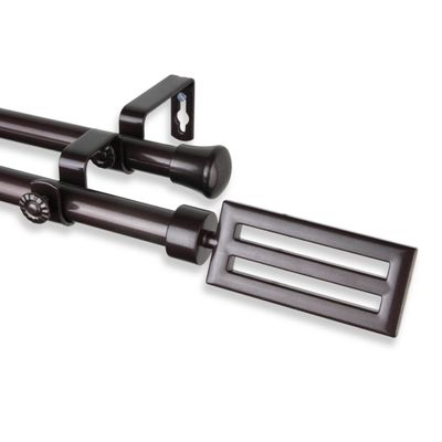 A&F Rod Decor - Cobalt Double Curtain Rod 120-170 inch - Cocoa