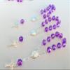 25 Pc Baptism Favors Purple Acrylic Beads Silver Plated Accents Mini Rosaries Acrylic Beads/Recuerditos De Bautismo/Christening Favors/Decenarios/Decades/Finger Rosaries view 1