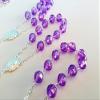 25 Pc Baptism Favors Purple Acrylic Beads Silver Plated Accents Mini Rosaries Acrylic Beads/Recuerditos De Bautismo/Christening Favors/Decenarios/Decades/Finger Rosaries view 2