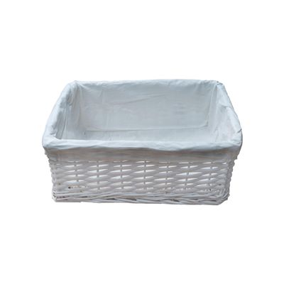 ARPAN White Wicker Storage & Hamper Basket with White Cloth Lining Small, Medium & Large Gift Baskets for Xmas, Wedding, Confetti & Parties, Snack Basket, Wicker Baskets Multipack