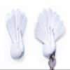 QUALY Peacock Key Holder 69x45.5x99.5 mm. White view 1