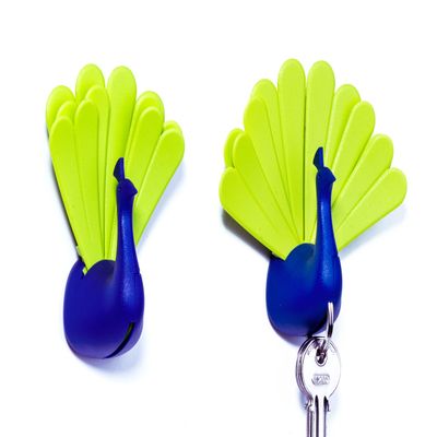 QUALY Peacock Key Holder 69x45.5x99.5 mm. Blue-Green