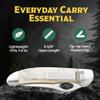 BEAR & SON White Smooth Bone Folding Pocket Knife  2.875" Clip Point 440 High Carbon Stainless Steel Blade | Lockback EDC Knife with Nickel Silver Bolsters for Everyday Carry, Camping & Utility Use view 3