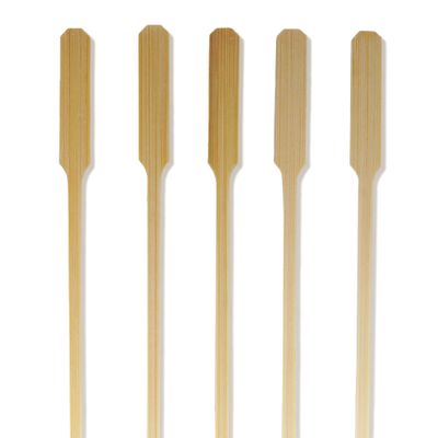 BambooMN 11" Premium Bamboo Arrow Shrimp Meat Fruit Kebab Skewer - Beige Colored - 300 Pieces