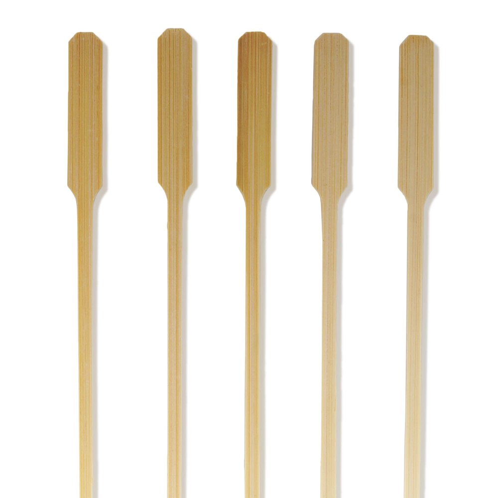 BambooMN 11" Premium Bamboo Arrow Shrimp Meat Fruit Kebab Skewer - Beige Colored - 300 Pieces
