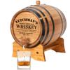 Personalized 1 Liter Oak Aging Barrel Liquor Dispenser w/Wood Stand, Bung & Spigot - Age Cocktails, Bourbon, Whisky, Rum, Tequila, Mead Wine - 1L Mini Whiskey Barrels (P5) view 1