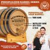 Personalized 1 Liter Oak Aging Barrel Liquor Dispenser w/Wood Stand, Bung & Spigot - Age Cocktails, Bourbon, Whisky, Rum, Tequila, Mead Wine - 1L Mini Whiskey Barrels (P5) view 3