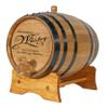 Personalized 1 Liter Whiskey Barrel Dispenser with Stand, Bung and Spigot - Wooden Barrels For Making Bourbon Cocktails - New American 1L Oak Barrels For Aging Whiskey (B415) view 1
