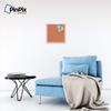 ArtToFrames 16x16 Custom Cork Bulletin Board. This Quatrefoil Orange Pin Board Has a Fabric Style Canvas Finish, Framed in Baby Pink on Beech (PinPix-328-16x16_0066-81792-YPNK) view 3