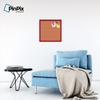 ArtToFrames 20x20 Custom Cork Bulletin Board. This Quatrefoil Orange Pin Board Has a Fabric Style Canvas Finish, Framed in Red Stain on Beech (PinPix-328-20x20_0066-81792-YRED) view 4