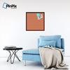 ArtToFrames 24x24 Custom Cork Bulletin Board. This Quatrefoil Orange Pin Board Has a Fabric Style Canvas Finish, Framed in Mahogany (PinPix-328-24x24_FRBW26039) view 4