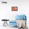 ArtToFrames 18x12 Custom Cork Bulletin Board. This Quatrefoil Orange Pin Board Has a Fabric Style Canvas Finish, Framed in Mahogany (PinPix-328-18x12_FRBW26039) view 3